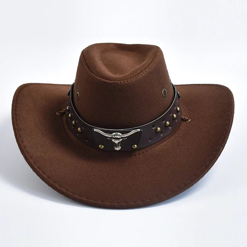 Sombrero Vaquero Hombre Dakron Ala Ancha Estilo Western - Mavetta