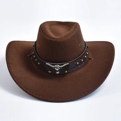 Sombrero Vaquero Hombre Dakron Ala Ancha Estilo Western - Mavetta