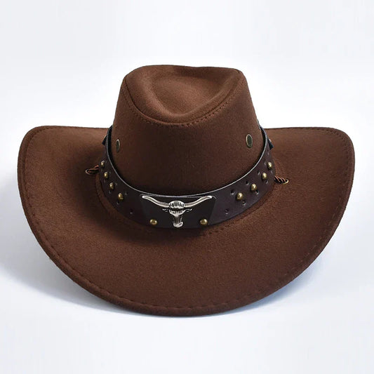 Sombrero Vaquero Hombre Dakron Ala Ancha Estilo Western - Mavetta