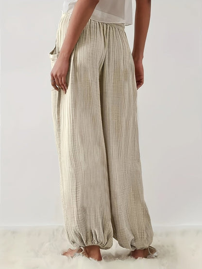 Pantalón Mujer de Tejido Suave Corte Relajado