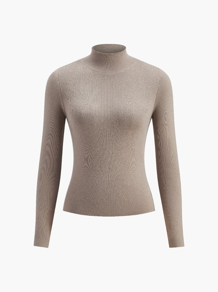 Jersey Mujer de Punto Cuello Alto Ajustado