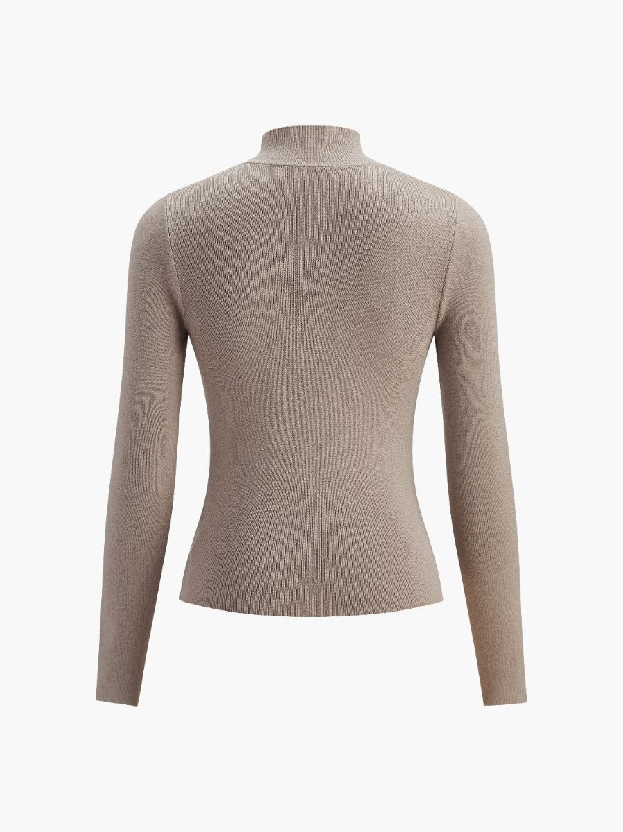 Jersey Mujer de Punto Cuello Alto Ajustado