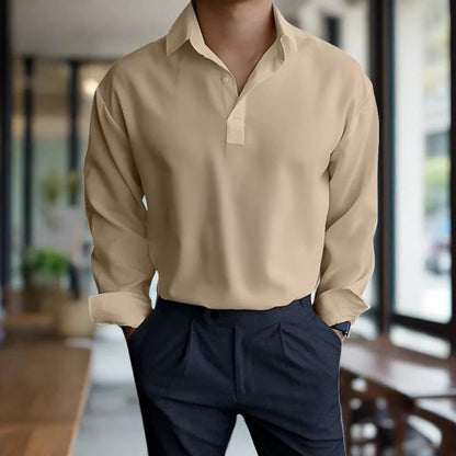 Camisa Hombre Algodón Cuello Clásico Manga Larga