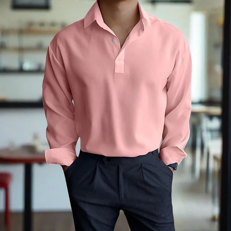 Camisa Hombre Algodón Cuello Clásico Manga Larga