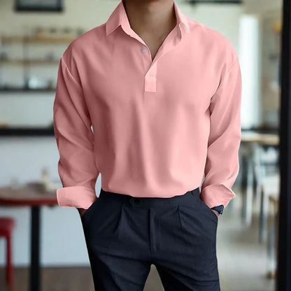 Camisa Hombre Algodón Cuello Clásico Manga Larga
