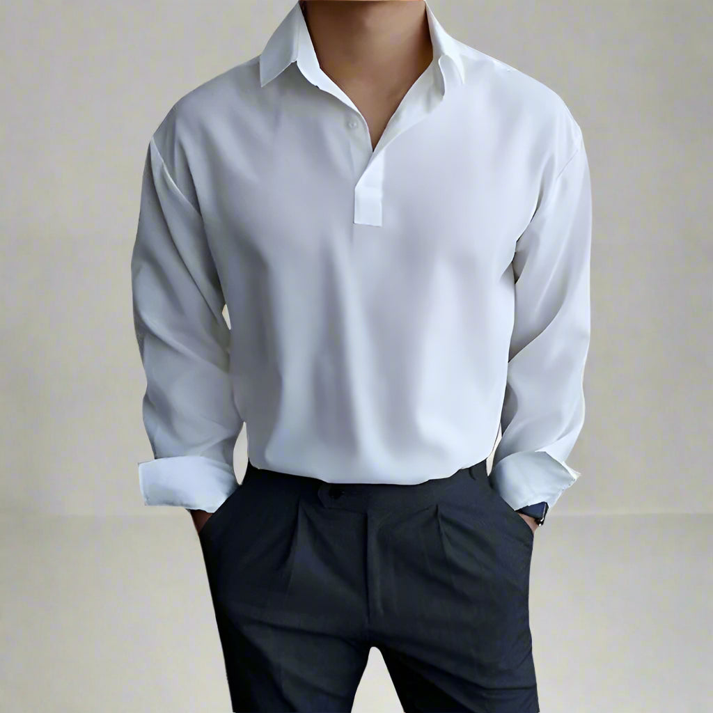Camisa Hombre Algodón Cuello Clásico Manga Larga - Mavetta