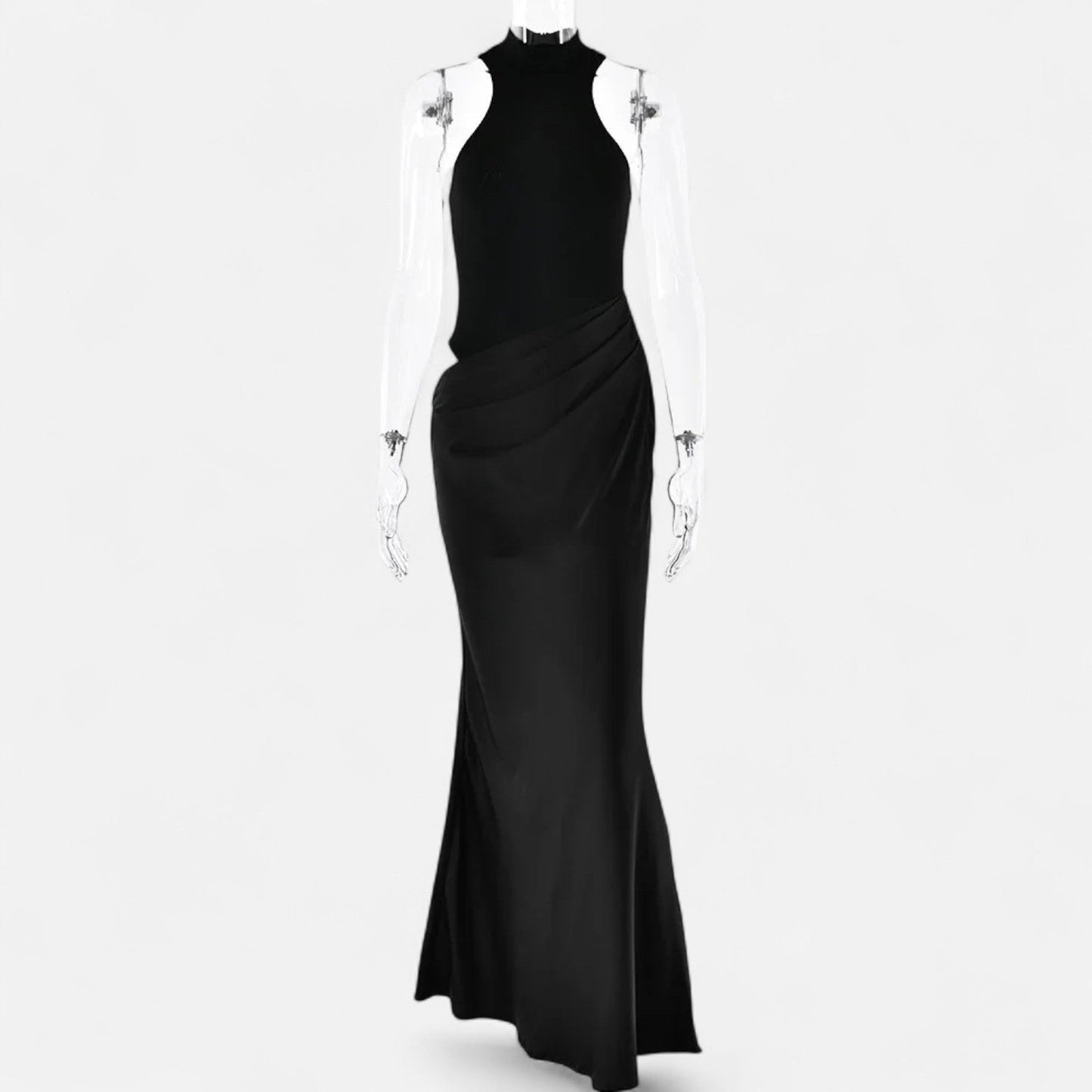 Vestido Largo Mujer Ajustado Escote Halter y Cut Out