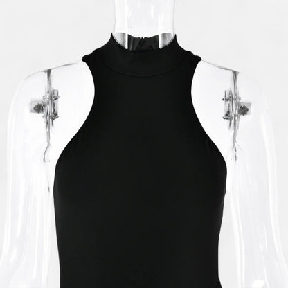 Vestido Largo Mujer Ajustado Escote Halter y Cut Out