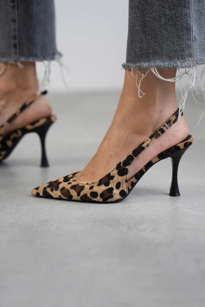 Zapatos de tacón Mujer con punta afilada y estampado animal