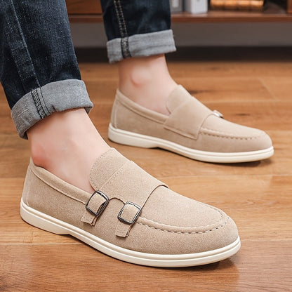 Mocasines Sin Cordones Hombre Hebilla Doble