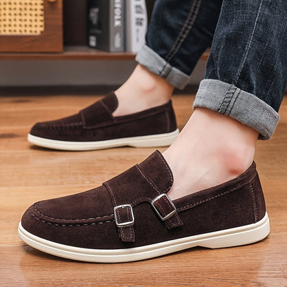 Mocasines Sin Cordones Hombre Hebilla Doble