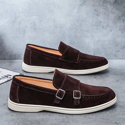 Mocasines Sin Cordones Hombre Hebilla Doble