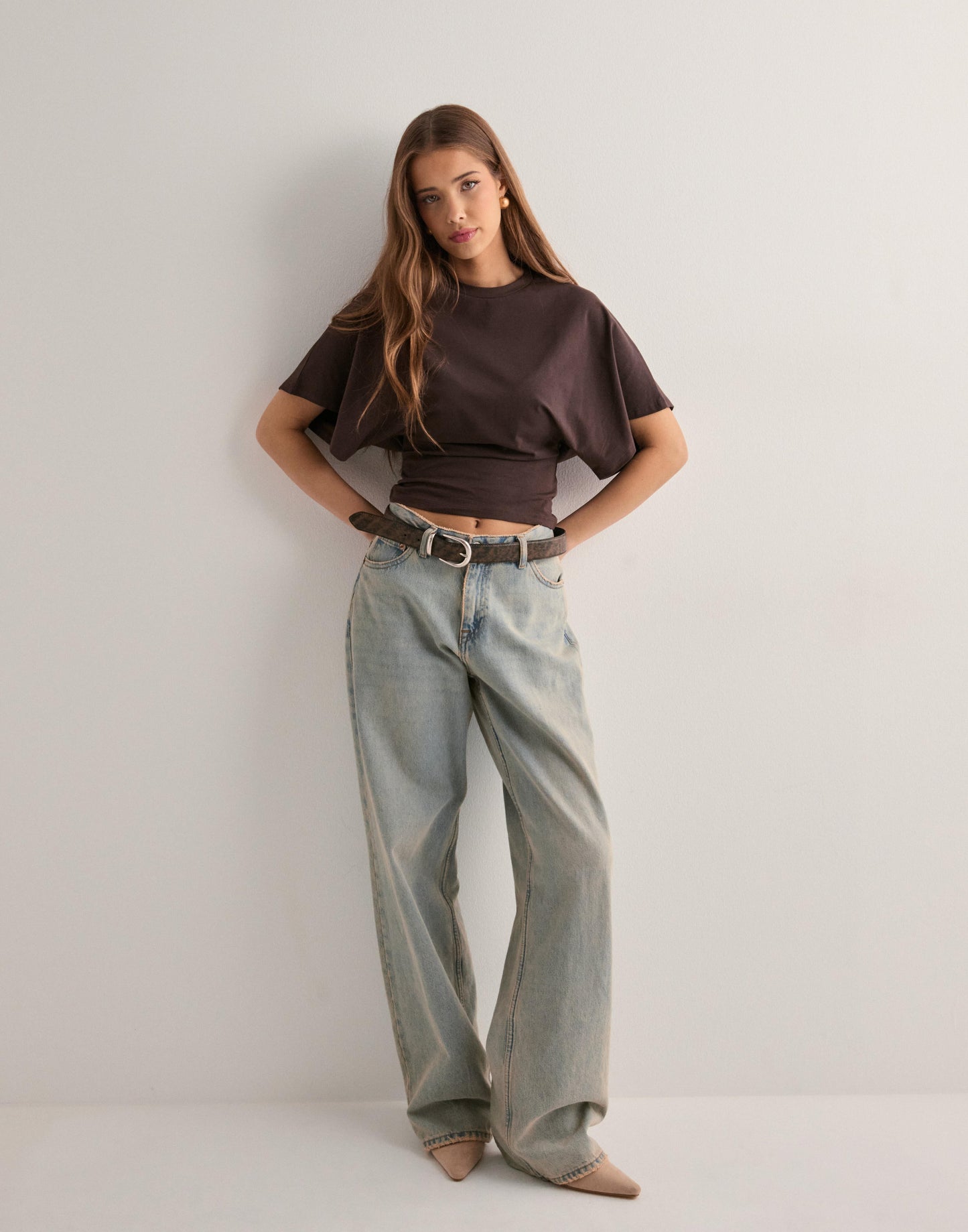 Camisa cropped mujer Algodón estilo relajado oversize