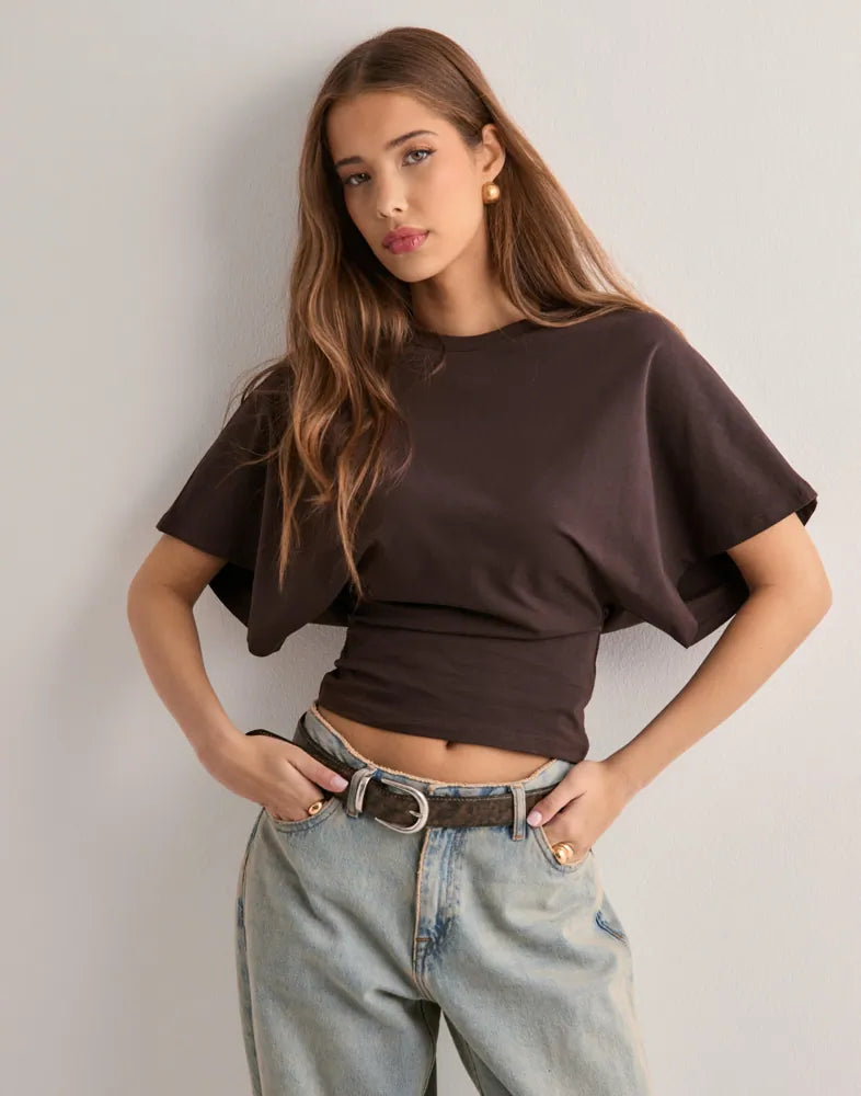 Camisa cropped mujer Algodón estilo relajado oversize
