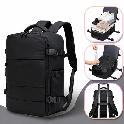 Mochila Viaje Unisex Multifuncional con Compresión y Puerto USB - Mavetta