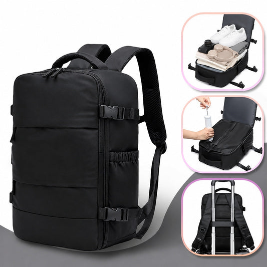 Mochila Viaje Unisex Multifuncional con Compresión y Puerto USB - Mavetta