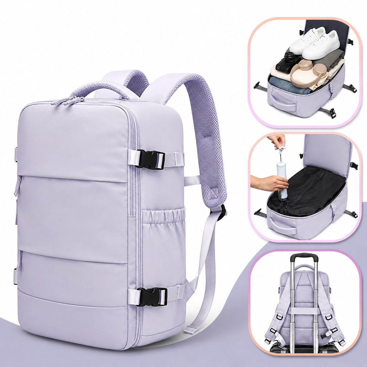 Mochila de Viaje con Compresión al Vacío Hombre Multifuncional