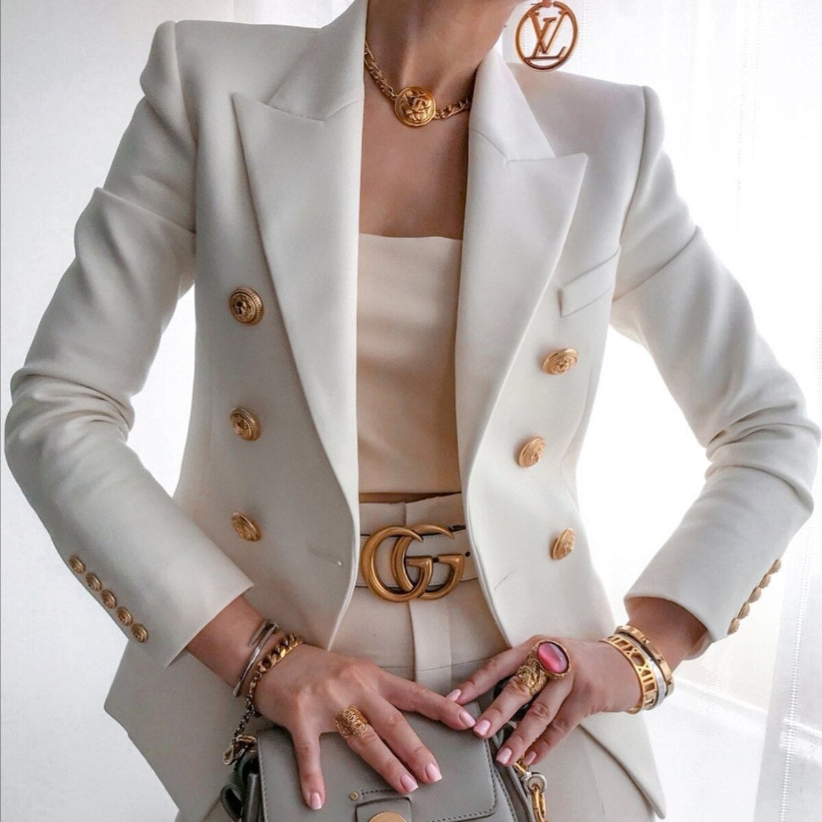 Chaqueta Mujer de Traje Moderna Ajuste Slim