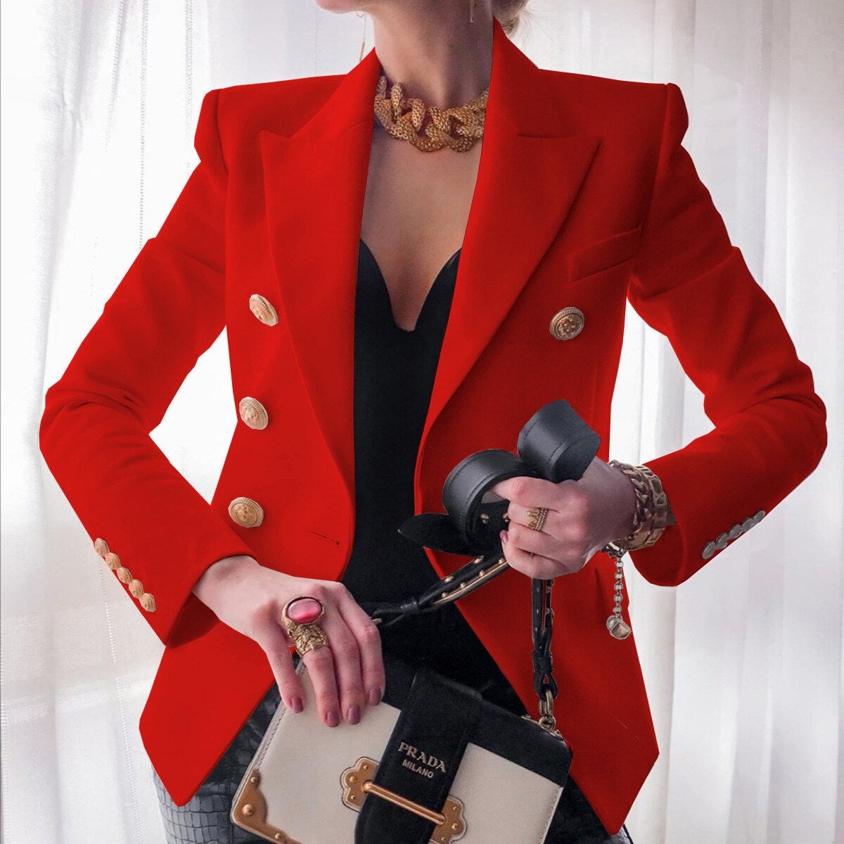 Chaqueta Mujer de Traje Moderna Ajuste Slim