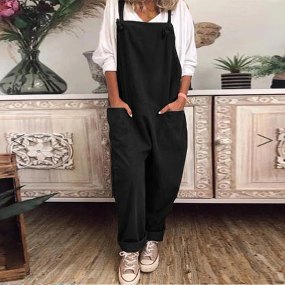Mono Casual Mujer Algodón y Lino Ligero Ajuste Natural