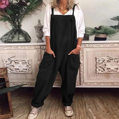 Mono Casual Mujer Algodón y Lino Ligero Ajuste Natural