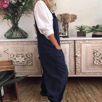 Mono Casual Mujer Algodón y Lino Ligero Ajuste Natural