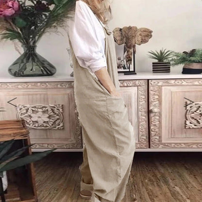 Mono Casual Mujer Algodón y Lino Ligero Ajuste Natural