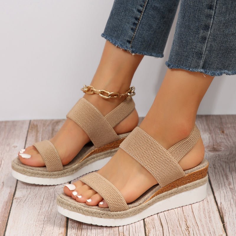 Sandalias Plataforma Mujer con Tiras Anchas Acolchadas Confort