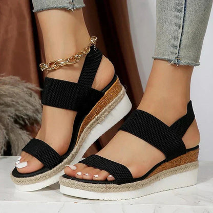 Sandalias Plataforma Mujer con Tiras Anchas Acolchadas Confort