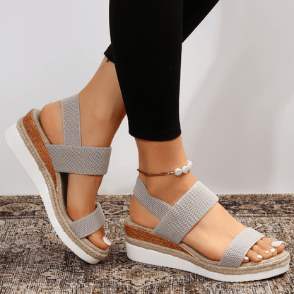 Sandalias Plataforma Mujer con Tiras Anchas Acolchadas Confort