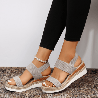 Sandalias Plataforma Mujer con Tiras Anchas Acolchadas Confort