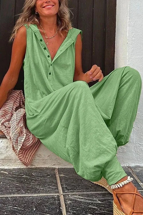 Mono Casual de Pierna Ancha Mujer Sin Mangas
