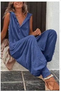 Mono Casual de Pierna Ancha Mujer Sin Mangas