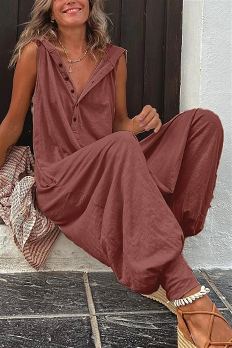 Mono Casual de Pierna Ancha Mujer Sin Mangas
