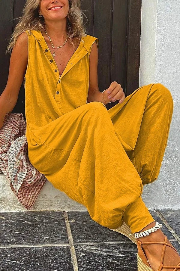 Mono Casual de Pierna Ancha Mujer Sin Mangas