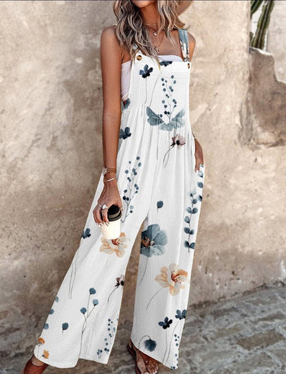 Mono Largo Mujer de Tela Estampada Tirantes