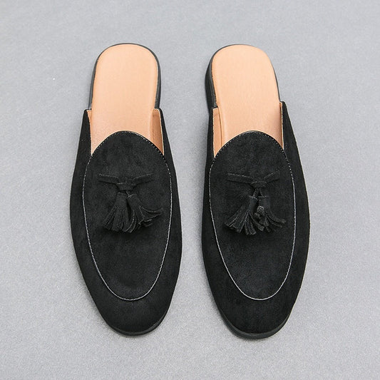 Mules Mujer de Ante con Borlas Punta Redonda - Mavetta