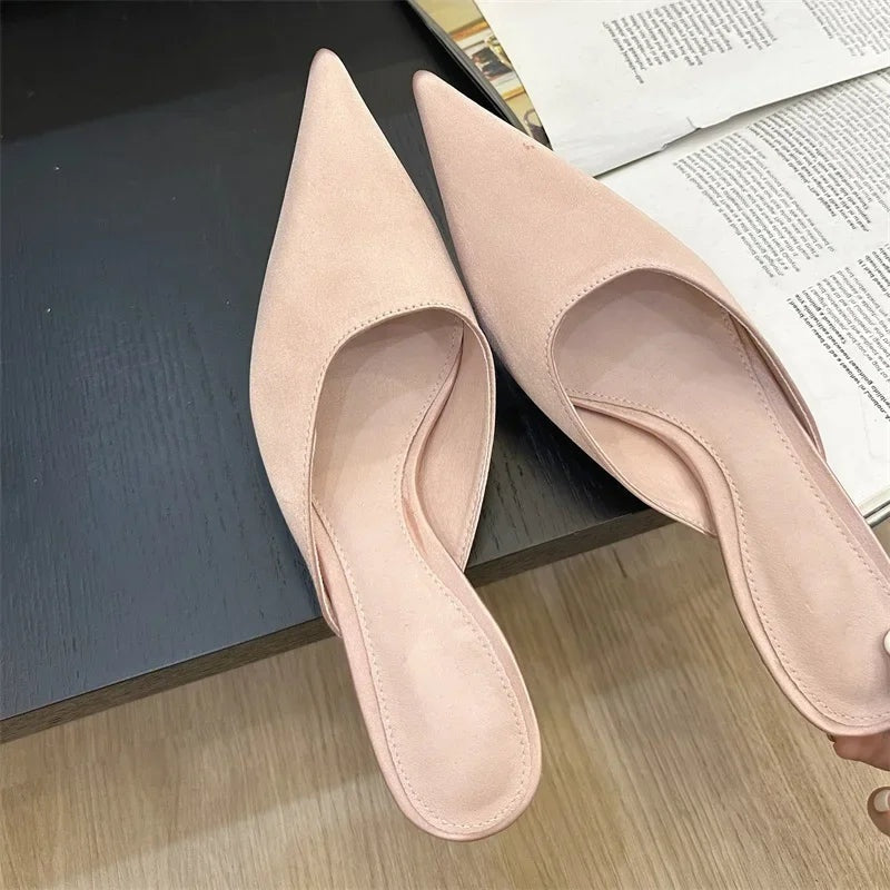 Mules de Punta Mujer Tacón Bajo