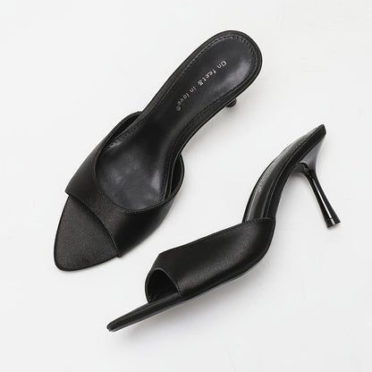 Mules de Tacón Alto Mujer Punta Abierta