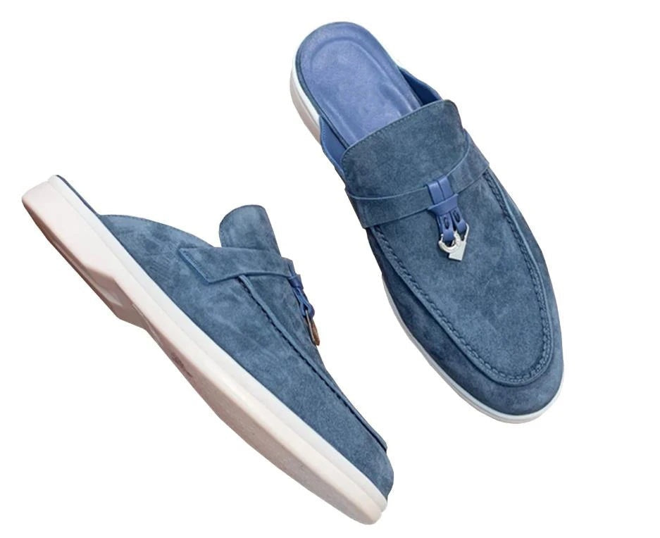 Mules Destalonados Mujer Estilo Loafer Hebilla
