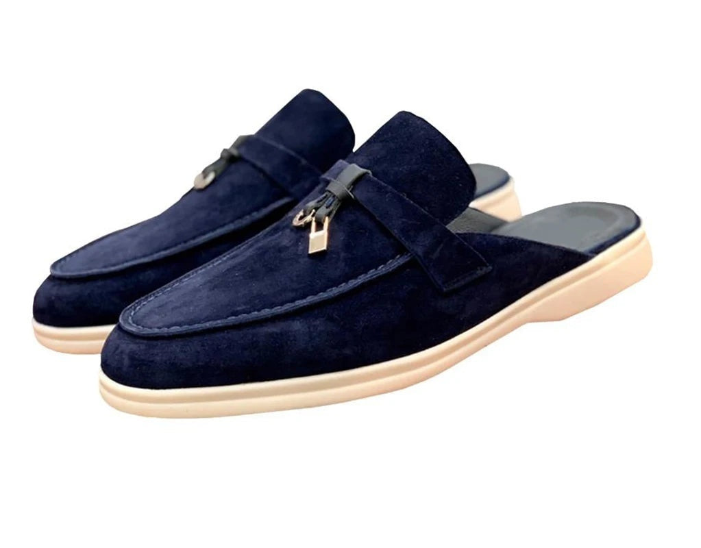 Mules Destalonados Mujer Estilo Loafer Hebilla