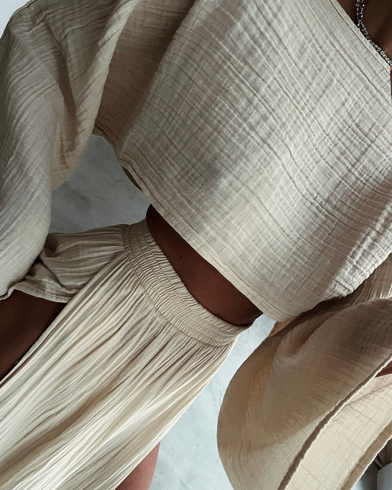 Conjunto Mujer Corto y Falda Larga Fluida Veraniego