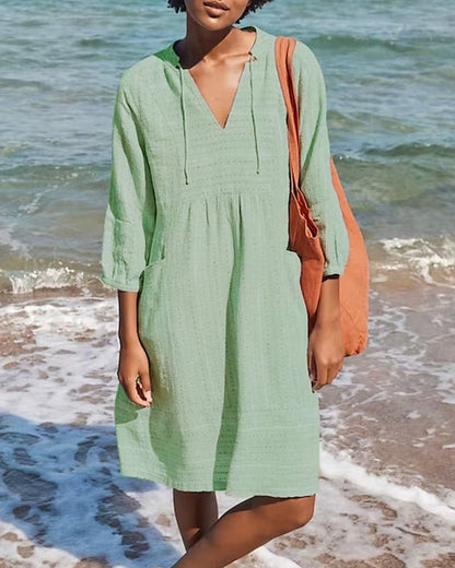 Vestido Verano Mujer Ligero Escote en V