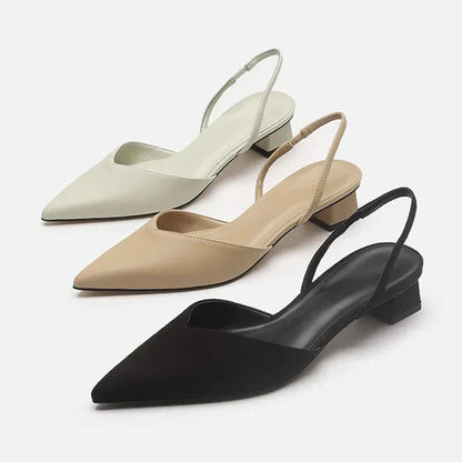 Zapatos Tacón Fino Mujer Diseño Slingback Punta Afilada