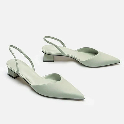 Zapatos Tacón Fino Mujer Diseño Slingback Punta Afilada