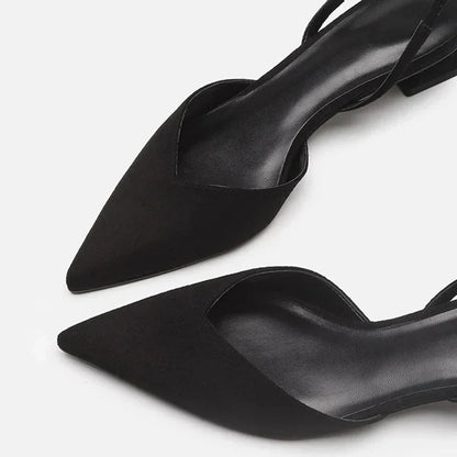 Zapatos Tacón Fino Mujer Diseño Slingback Punta Afilada