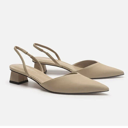 Zapatos Tacón Fino Mujer Diseño Slingback Punta Afilada