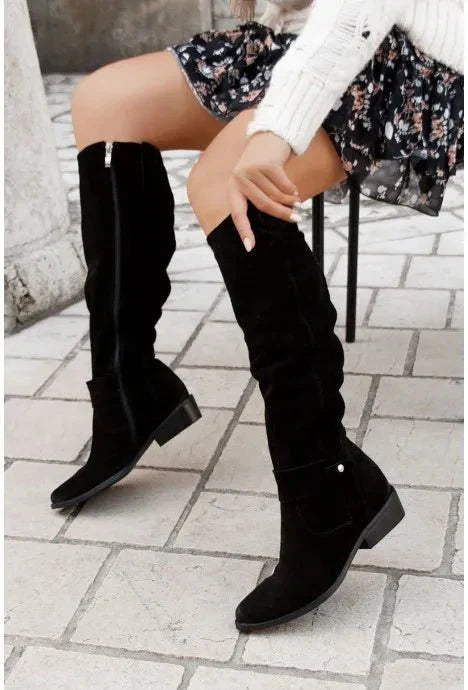 Botas largas Mujer de Ante con Cremallera