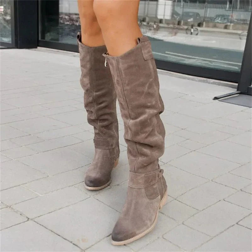 Botas largas Mujer de Ante con Cremallera