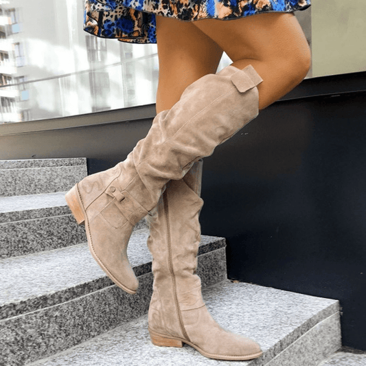 Botas largas Mujer de Ante con Cremallera - Mavetta